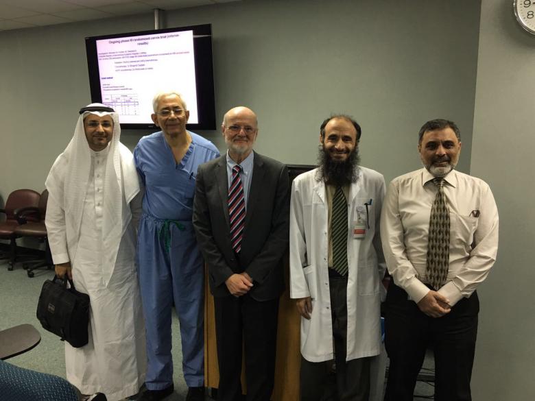 Prof. Andras Szasz (C) with some of the Saudi cancer experts during his visit to the Kingdom