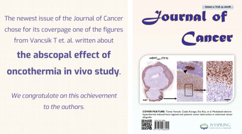 MEHT related article was chosen for the cover of the Journal of Cancer, a huge professional recognition